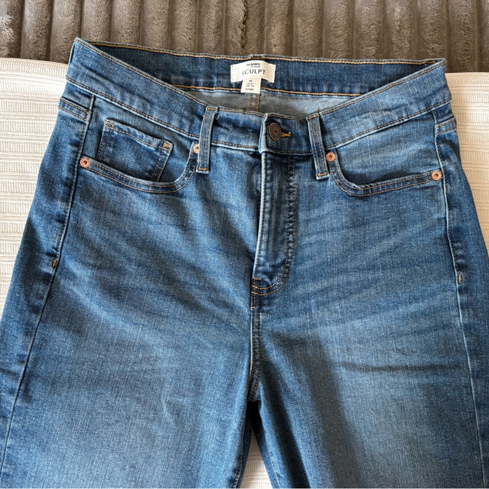 Maurices Sculpt Regular High Rise Straight Blue Denim Jeans size 10 - Picture 4 of 5